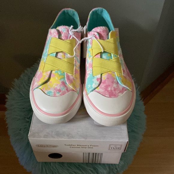 LILY & DAN Other - BRAND NEW TODDLER GIRLS  MEMORY FOAM CANVAS SLIP ONS SIZE 11/12! NWT.